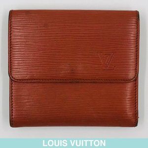 Auth Louis Vuitton Epi tri-fold leather wallet